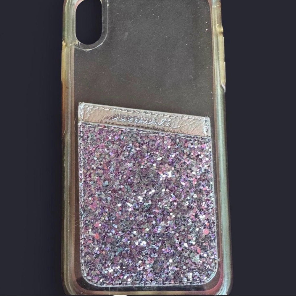 OtterBox Symmetry iPhone X/XS Case - Clear Purple Glitter Card Holder